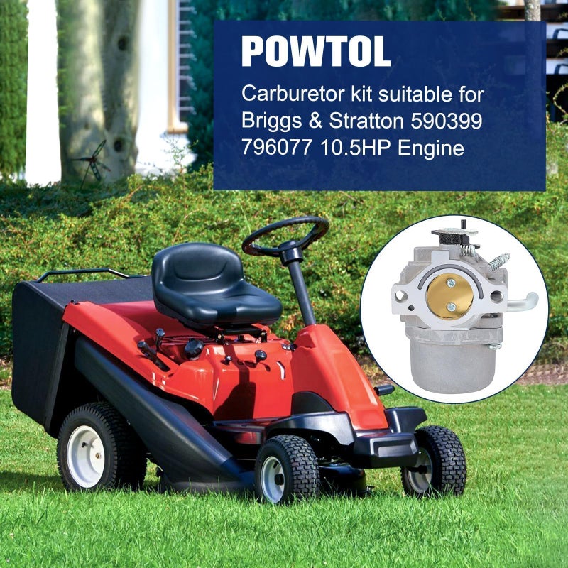 Powtol 590399 Carburetor for 796077 Lawn Mower Troy Bilt TB30R Riding Mower 21A807 Engine - Image 2